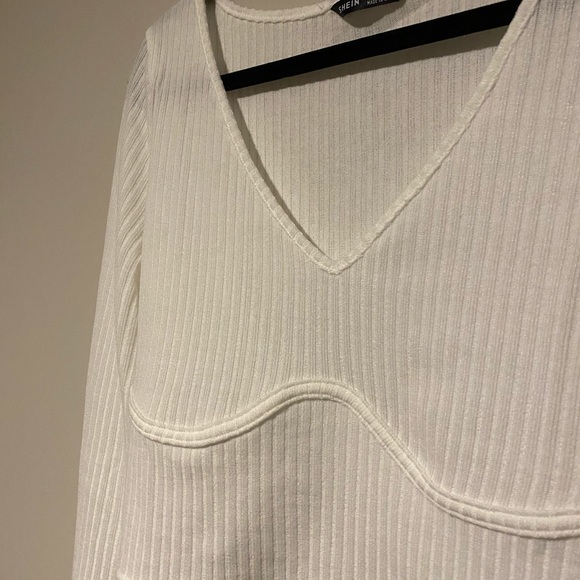 NEW SHEIN White Long Sleeve Top - Picture 2 of 4